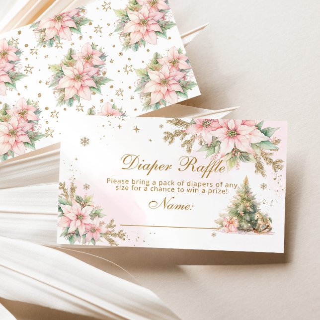 Carte D'accompagnement Billet de tombola hiver rose sapin de Noël (Créateur téléchargé)
