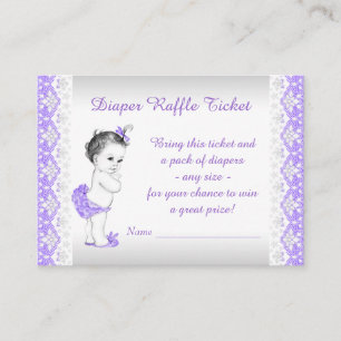 Carte D'accompagnement Billet de tombola pour couche bébé fille adorable