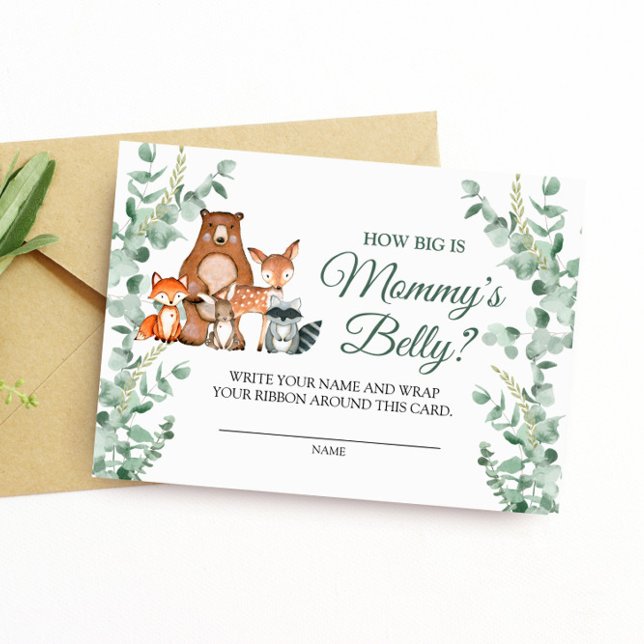 Carte D'accompagnement Billet de ventre de maman - Animaux de bois (Créateur téléchargé)