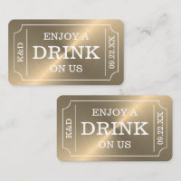 Billet d'Or Style "Profitez d'une boisson offerte"