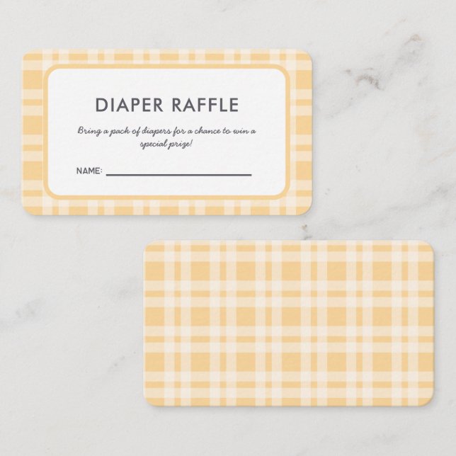 Carte D'accompagnement Billet élégant Baby shower Plaid Refle (Devant / Derrière)