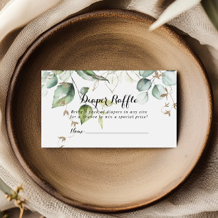 Carte D'accompagnement Billet élégant Doré Vert Diaper Raffle Billet