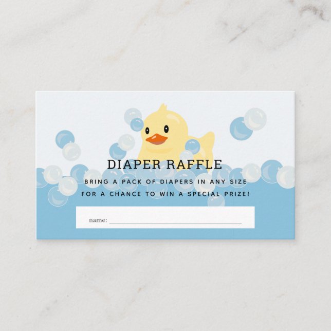 Carte D'accompagnement Billet en caoutchouc Ducky Baby Boy Blue Diaper Ra (Devant)