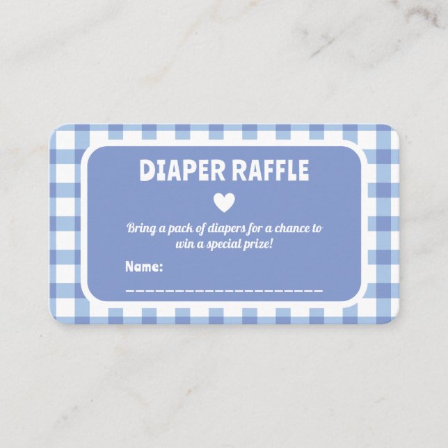 Carte D'accompagnement Billet En vichy Baby shower de plongeur bleu (Devant)