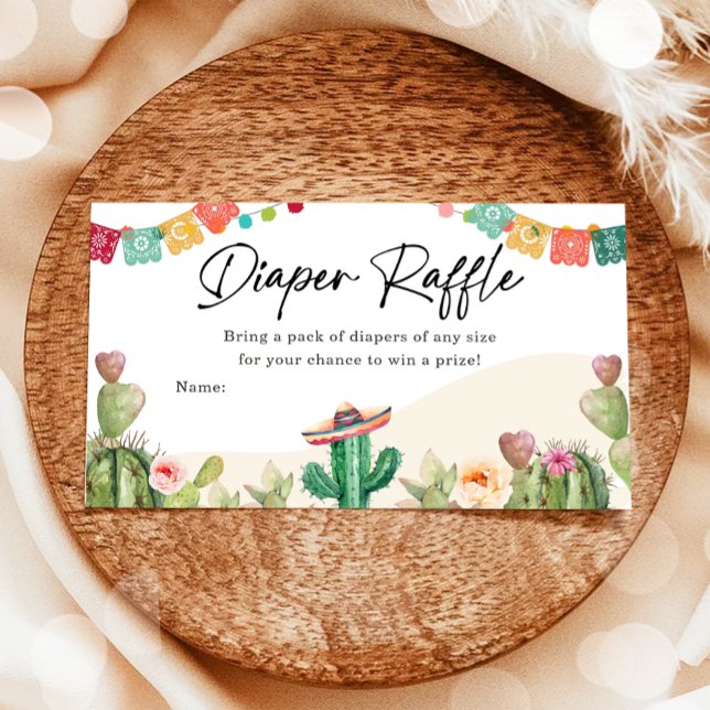 Carte D'accompagnement Billet Fiesta Cactus Watercolor Diaper (Créateur téléchargé)