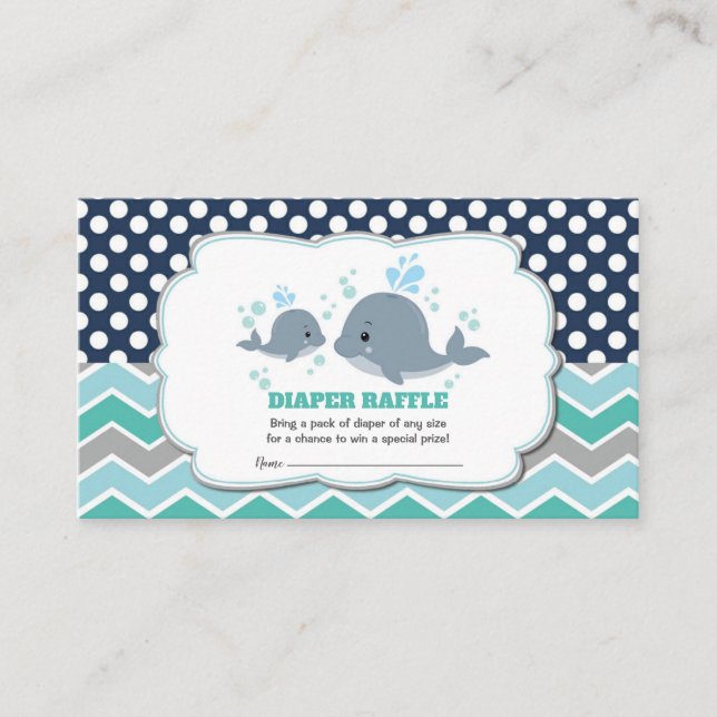 Carte D'accompagnement Billet fourreau Baby shower de baleine Insérez le  (Devant)