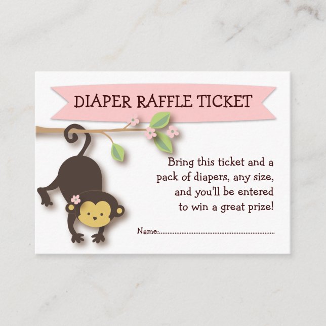 Carte D'accompagnement Billet fourreau Baby shower singe Insertion (Devant)