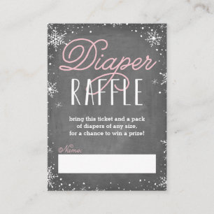 Carte D'accompagnement Billet hiver Snowflake rose Bébé Déchets Raffle