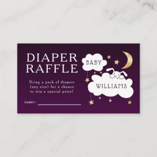 Carte D'accompagnement Billet Lullabe Baby shower Purple Diaper Raffle