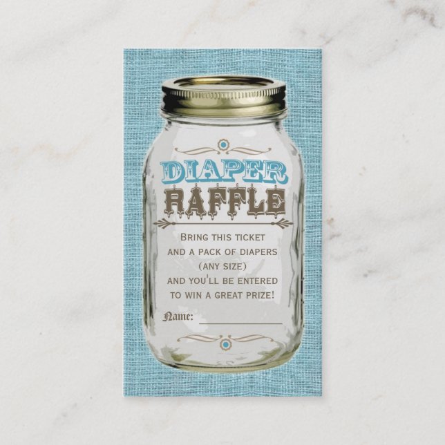 Carte D'accompagnement Billet Mason Jar Baby Boy Blue Diaper (Devant)