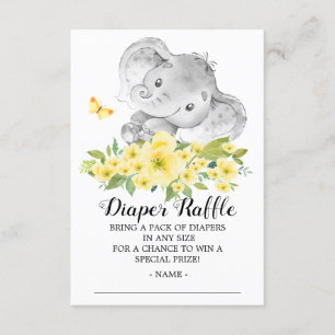 Carte D'accompagnement Billet Neutre Eléphant Douche Déchets Raffle