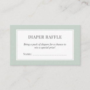 Carte D'accompagnement Billet Pastel Sage Green Baby shower Reflets Refle
