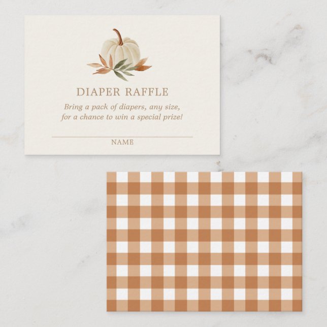 Carte D'accompagnement Billet Petit Baby shower Citrouille Repas de  (Devant / Derrière)