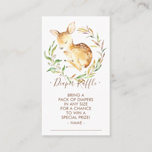 Carte D'accompagnement Billet Petit Baby shower de chevreuils (Devant)