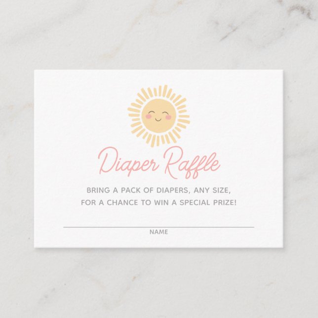 Carte D'accompagnement Billet Petit Baby shower Sunshine Déchets (Devant)