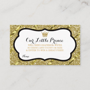 Carte D'accompagnement Billet Petit Prince Diaper Raffle, Parties scintil