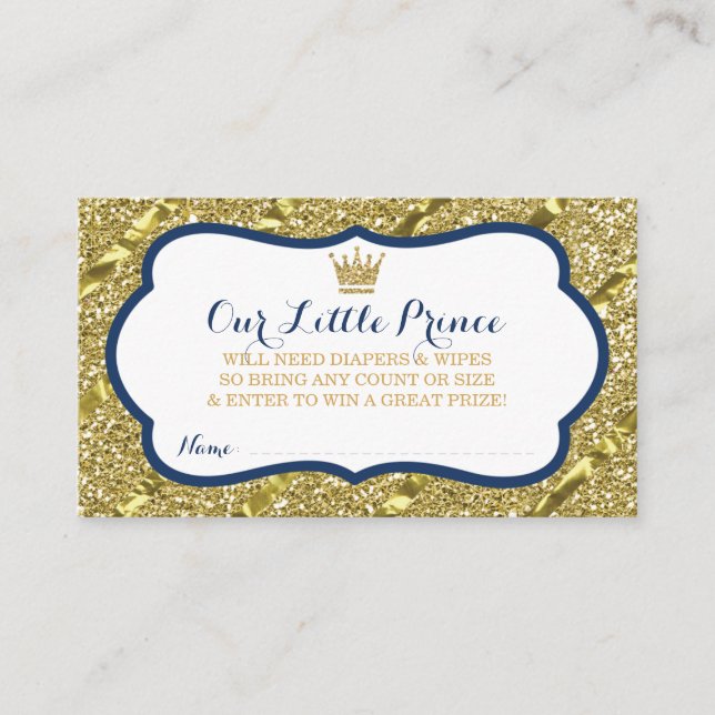 Carte D'accompagnement Billet Petit Prince Diaper Raffle, Parties scintil (Devant)