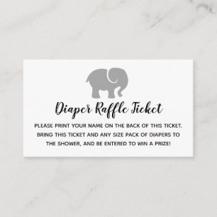 Carte D'accompagnement Billet rabat à couches pour éléphants gris et blan