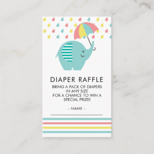 Carte D'accompagnement Billet rabat à rabat Baby shower éléphant coloré
