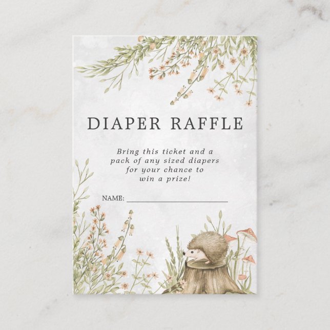 Carte D'accompagnement Billet rabat baby shower | Animal boisé (Devant)
