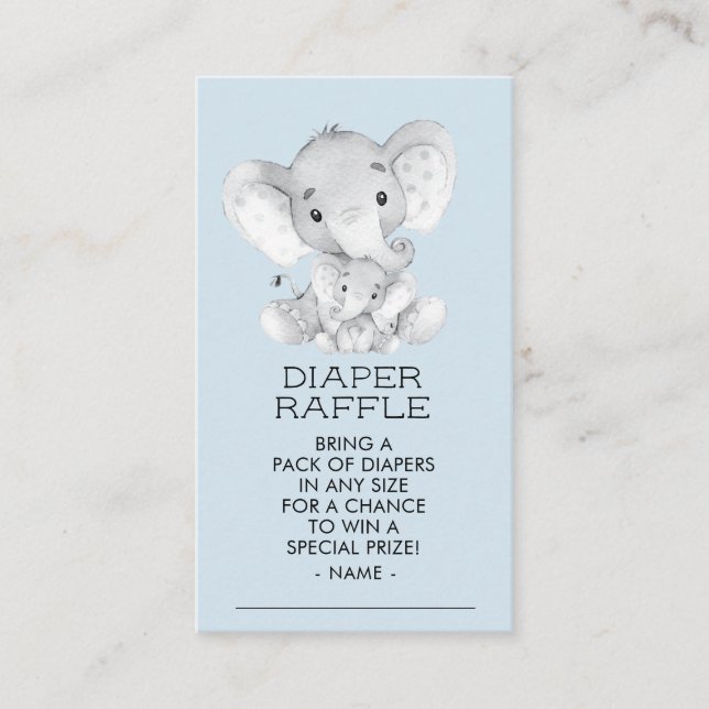 Carte D'accompagnement Billet rabat Baby shower Eléphant Boys (Devant)