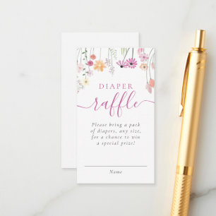 Carte D'accompagnement Billet rabat Baby shower fleur sauvage