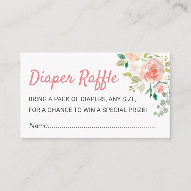 Carte D'accompagnement Billet rabat Baby shower floral chic (Devant)