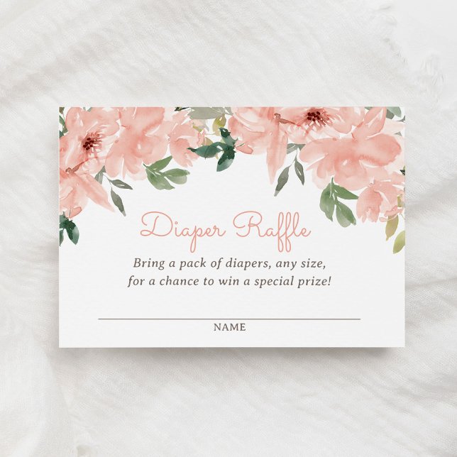 Carte D'accompagnement Billet rabat Baby shower floral rose (Créateur téléchargé)