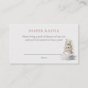 Carte D'accompagnement Billet rabat Baby shower fourrage Floral Teacups