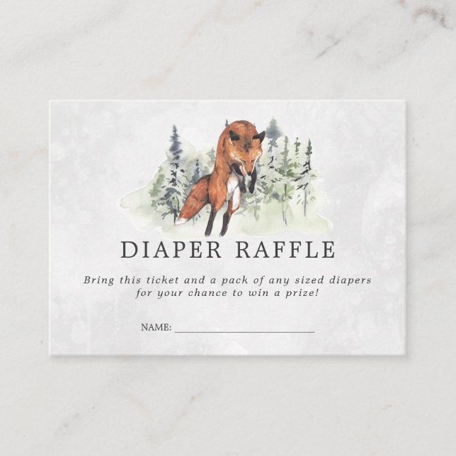 Carte D'accompagnement Billet rabat baby shower | Renard des bois (Devant)