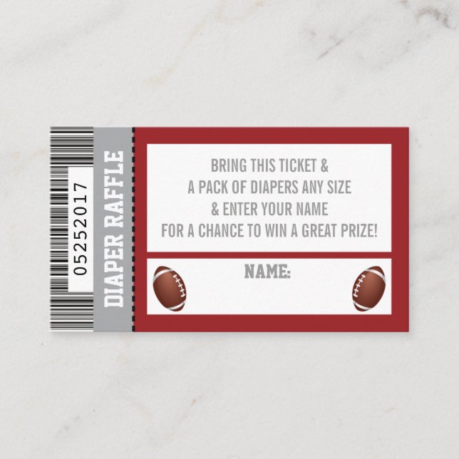 Carte D'accompagnement Billet rabat, Sports, Baby shower de football (Devant)