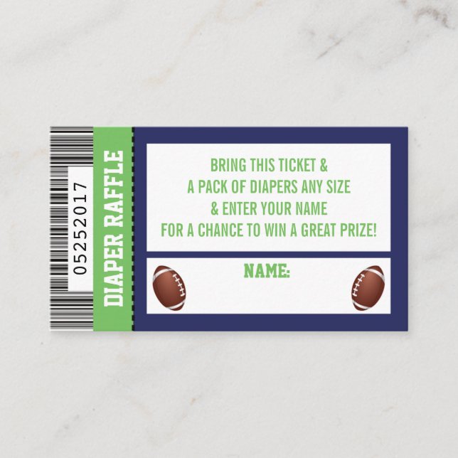 Carte D'accompagnement Billet rabat, Sports, Baby shower de football (Devant)