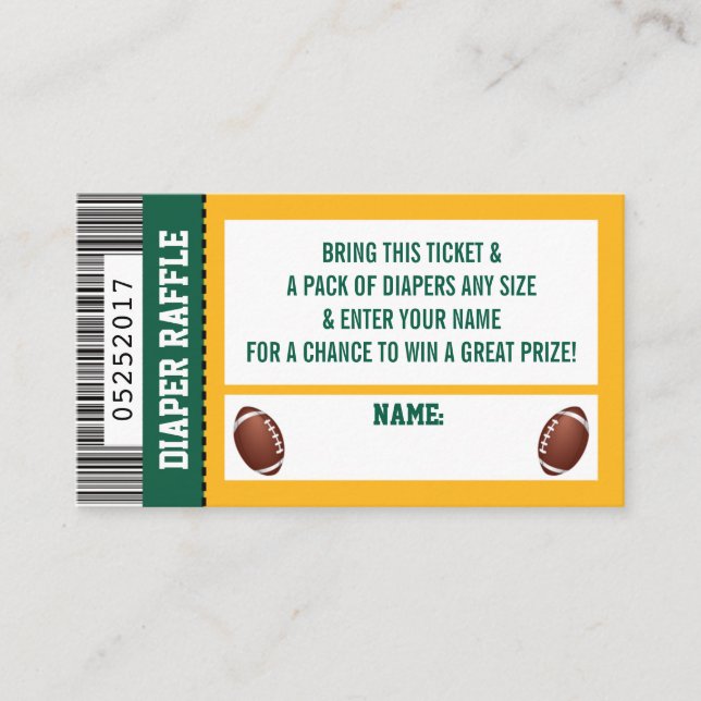 Carte D'accompagnement Billet rabat, Sports, Baby shower de football (Devant)