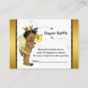 Carte D'accompagnement Billet Raffle de la couche d'abeilles afro-américa
