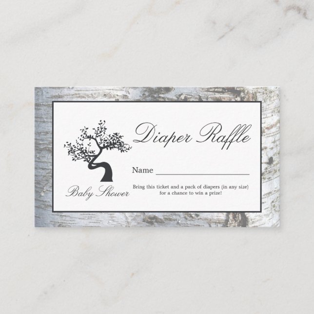 Carte D'accompagnement Billet rougeâtre Rustique Arbre à bouleau Bébé Ref (Devant)