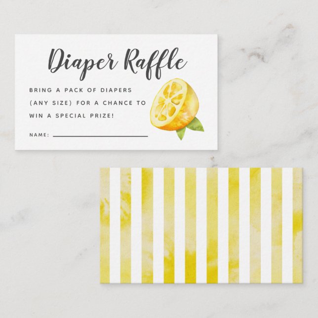 Carte D'accompagnement Billet rouille Baby shower citron rustique (Devant / Derrière)