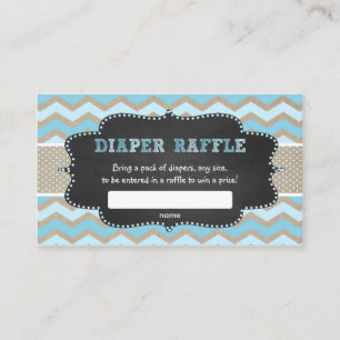 Carte D'accompagnement Billet roulette Baby shower bleu rustique
