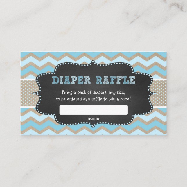 Carte D'accompagnement Billet roulette Baby shower bleu rustique (Devant)