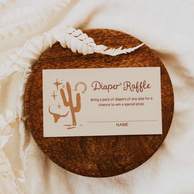 Carte D'accompagnement Billet Rustic Western Diaper Raffle (Rustic Western Diaper Raffle Ticket)
