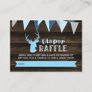 Carte D'accompagnement Billet Rustique Bleu Cerf Garçon Déchets Raffle