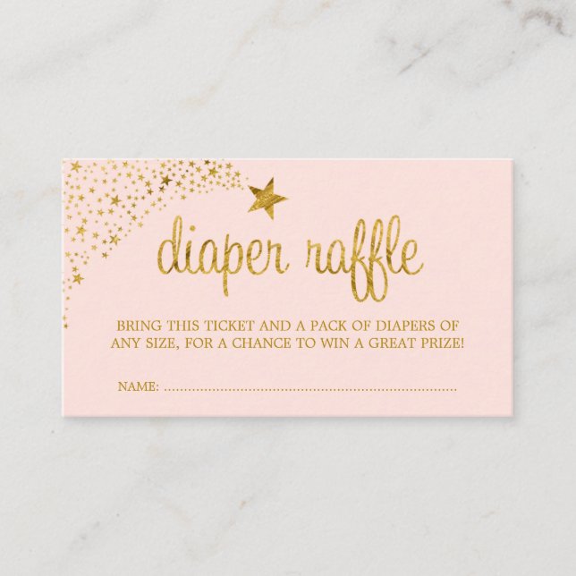 Carte D'accompagnement Billet Twinkle Little Star Rose Gold Diaper (Devant)
