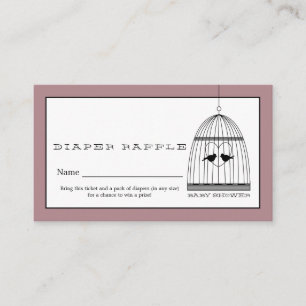 Carte D'accompagnement Billet vintage Coeur Birdcage Bébé Refle