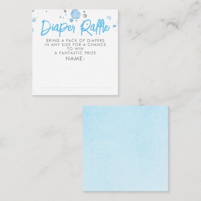 Carte D'accompagnement Billets Baby shower de rousseur bleu et gris (Devant / Derrière)