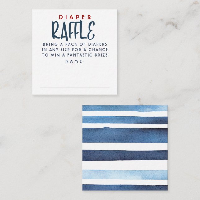 Carte D'accompagnement Billets de roulettes marine bleu et rouge (Devant / Derrière)