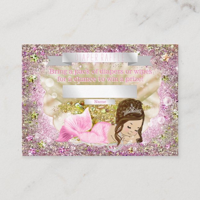 Carte D'accompagnement Billets de rousseur Baby shower de sirène (Devant)