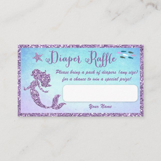 Carte D'accompagnement Billets de rousseur Baby shower de sirène (Devant)