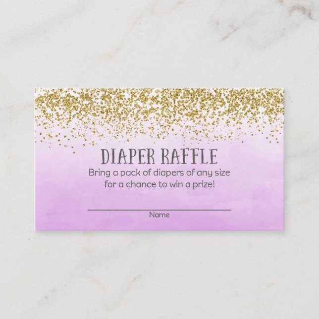 Carte D'accompagnement Billets de rousseur Baby shower doré et violet (Devant)