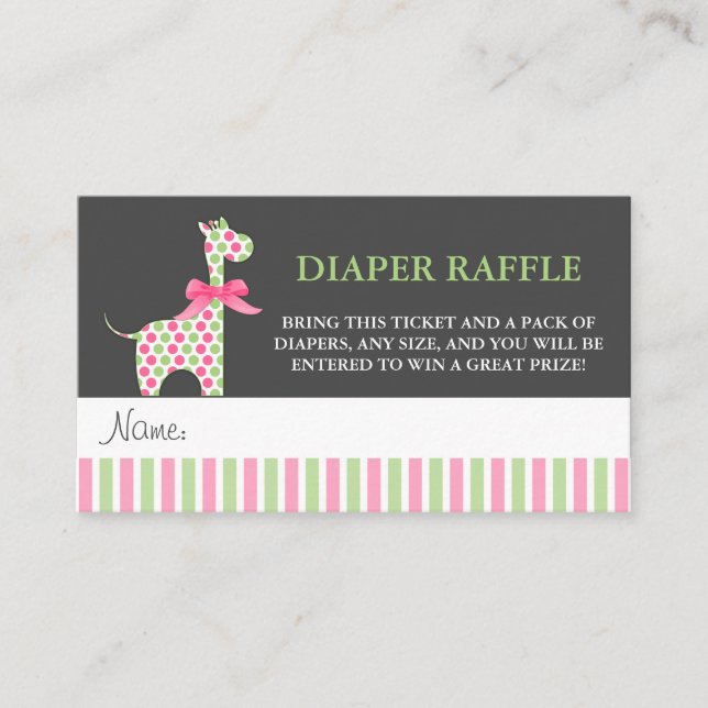 Carte D'accompagnement Billets de rousseur Baby shower fille Giraffe (Devant)