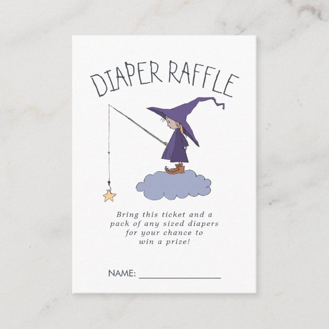 Carte D'accompagnement Billets de rousseur baby shower | Petite sorcière (Devant)