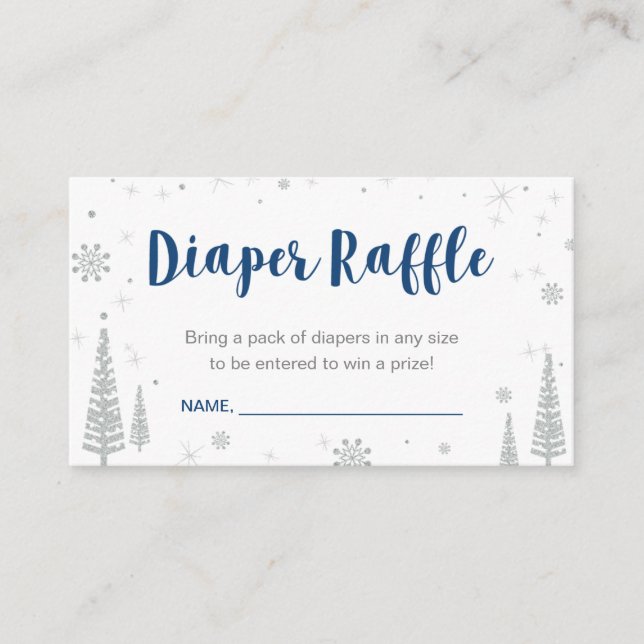 Carte D'accompagnement Billets de rousseur de couches | Baby shower d'hiv (Devant)